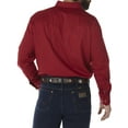 thumbnail image 3 of Wrangler Men's Long Sleeve Western Button Down Lightweight Solid Twill Shirt, 3 of 5