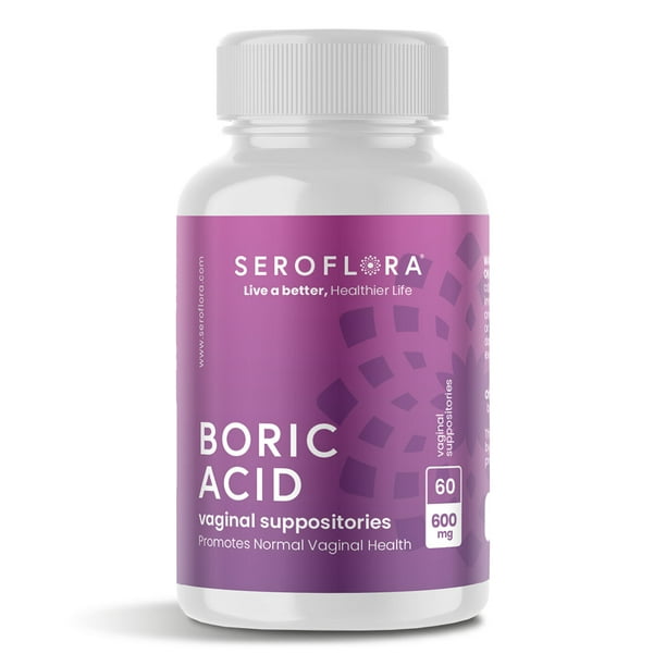 Seroflora Boric Acid Vaginal Suppositories for Yeast Infection (60ct