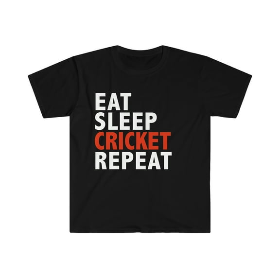 Eat Sleep Cricket Repeat Unisex T-shirt S-3XL Cricket Player