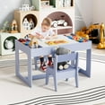 thumbnail image 3 of LAZY BUDDY Wooden Kids Table and 2 Chairs Set, 3 in 1 Children Activity Table with Storage, Detachable Double-Sided Tabletop, 3 of 9