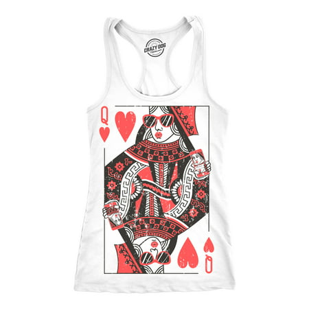 Womens Tank Queen Of Hearts Tanktop Funny Deck Of Playing Cards Shirt For Ladies