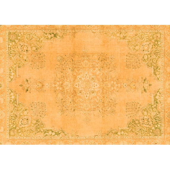 Ahgly Company Indoor Rectangle Abstract Orange Modern Area Rugs, 2' x 4'