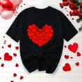 thumbnail image 1 of Offres de Vacances Iumwxz Chemises de la Saint-Valentin Tunique Plissée Décontractée Hauts de Sortie Blouse à Imprimé Cœur Col Rond Manches Courtes Tee Tops pour Dames Tendance Travail, 1 of 4