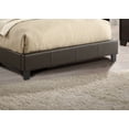 thumbnail image 4 of Brown Faux Leather Queen Size Bed Upholstered Headboard Trasitional Style Bedroom Platform 1pc Bed Furniture Slats, 4 of 9