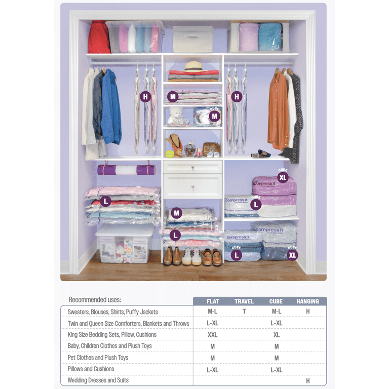 Compressit 3-Medium Vacuum Storage Bags, Space-Saving photo 2