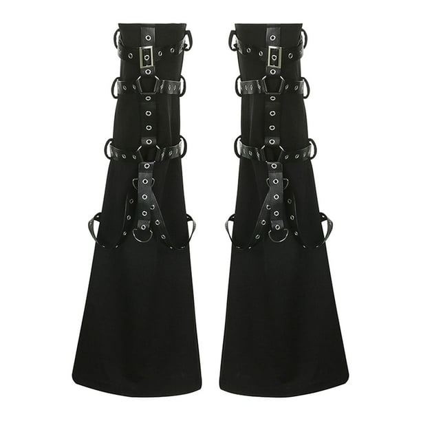 Botas holgadas con mangas hasta el muslo para mujer, estilo urbano, estilo punk Negro