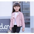 thumbnail image 3 of 2019 New Autumn Girls Jacket pu Leather Zipper Jacket For Girls 3-12Yrs Fashion Solid Leather Coat Children Clothing Outerwear, 3 of 6