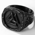 thumbnail image 6 of Stainless Steel Retro Vintage Nordic Vikings Valknut Pirate Compass Scandinavian Biker Ring, 6 of 6