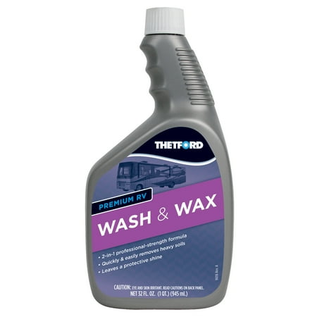 Premium RV Wash & Wax - Detergent and Wax for RVs / Boats / Trucks / Cars - 32 oz - Thetford (Best Wax For Black Vehicles)