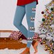 thumbnail image 1 of MKLEKYY Leggings deportivos para mujer Pantalones ajustados con estampado navideño de tres tazas rojas para mujer, pantalones de yoga para fitness y levantamiento de pesas, 1 of 3