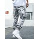 thumbnail image 2 of Men's Flap Pocket Drawstring Waist Cargo Pants Casual Streetwear Jogger Pants Men Outdoor Daily Loose Vintage Solid Trousers, 2 of 5
