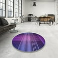 thumbnail image 4 of Ahgly Company Machine Washable Indoor Round Transitional Purple Plum Purple Area Rugs, 8' Round, 4 of 7