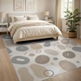 thumbnail image 3 of ODIKA 8'x10' Beige Abstract Geometric Stripe Washable Area Rug Modern Artistic With Subtle Neutral Tones Ornamental Durable, Non-Slip for Living Room, Under Sectional, Family, 3 of 7