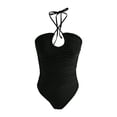 thumbnail image 4 of HUAXUN One Piece Swimsuit for Women Cutout High Waisted Bathing Suit Swimsuit One Piece with Adjustable Spaghetti Straps Full Coverage Swimsuits for Women, 4 of 5