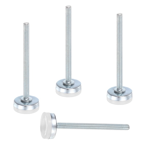 Uxcell 4Pcs Furniture Leveling Feet, 1/4"-20 x 3" x 1" Adjustable Metal Furniture Feet Levelers, Non-Slip Screw in Threaded Table Leg Levelers for Sofa, Chair, Cabinet, Table