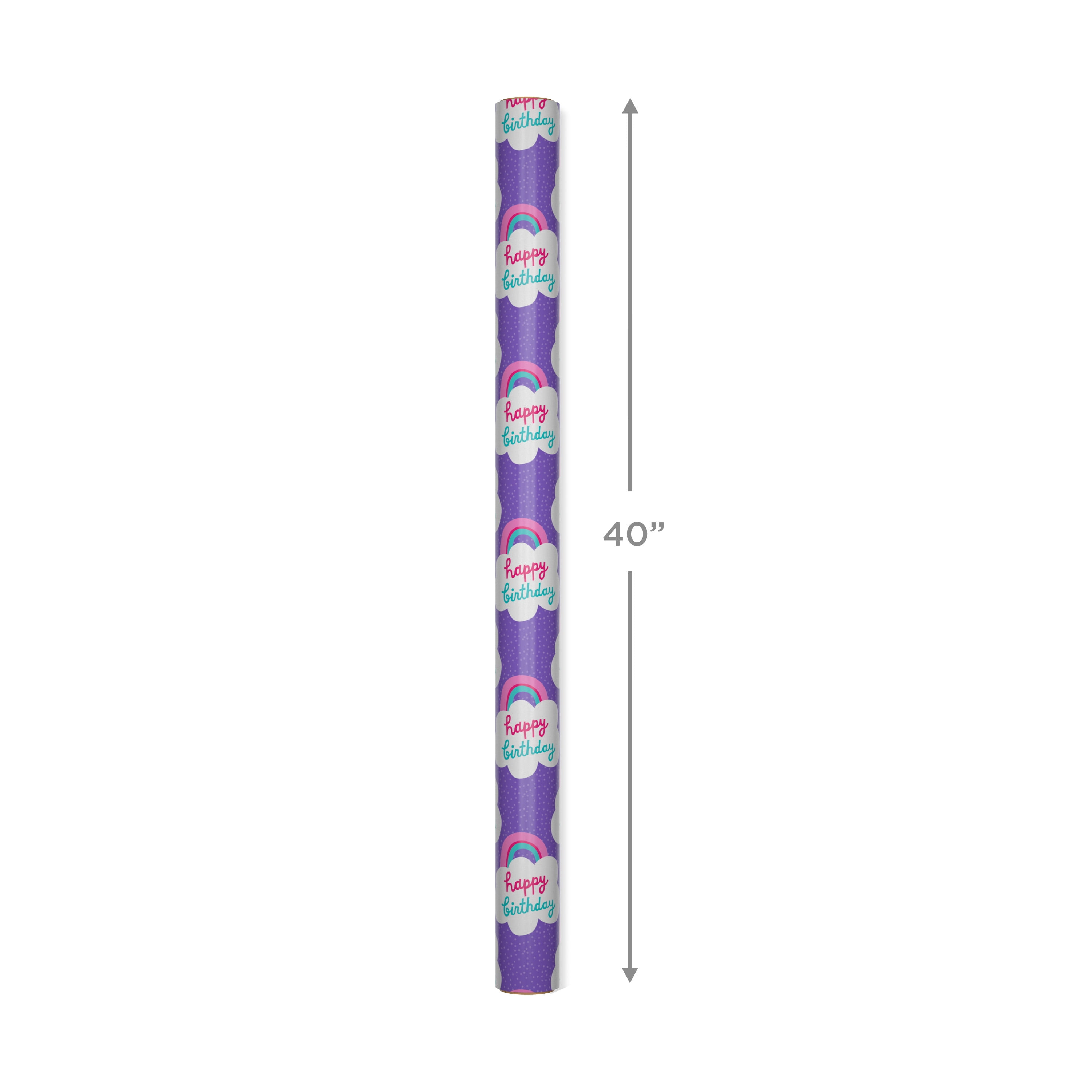 Hallmark Supersize Wrapping Paper, 40 Sq. ft.. (Happy Birthday Rainbows)