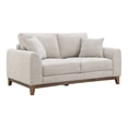 thumbnail image 2 of Furniture of America Nora Mid-Century Modern Chenille Track Arm Loveseat with Pillows, Light Gray, 2 of 12