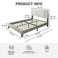 thumbnail image 6 of Uhomepro Adjustable Headboard Modern Faux Leather Platform Bed, Creamy White, 6 of 8