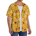 thumbnail image 2 of KLL Bees And Ladybug Print Men's Shirt Short Sleeve Button Down Summer Cuba Beach Shirts- Medium, 2 of 5