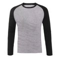 thumbnail image 5 of PEASKJP Men's and Big Men’s Raglan Crewneck Tee with Long Sleeves(Light Gray,L), 5 of 5
