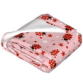 thumbnail image 2 of Salouo Flowers And Ladybugs Print Bed Blankets,Flannel Blanket Comfortable Air Conditioning Blanket Lightweight Blanket for Sofa Bed Travel & Couch -50"x40", 2 of 8