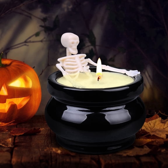 Giphtpoeet Halloween Skeleton Candle Indoor Gothic Home Decor Candles Creative Festival Gifts Unique Candle Gifts