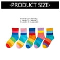 thumbnail image 3 of 5 Pair Rainbow Stripes Cotton Socks for 3-12T Kids Soft and Breathable Middle Tube Socks for Casual School Wear, 3 of 8