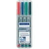 STAEDTLER Lumocolor 316 - Marker - non-permanent - black, red, blue, green - 0.6 mm - fine (pack of 4)