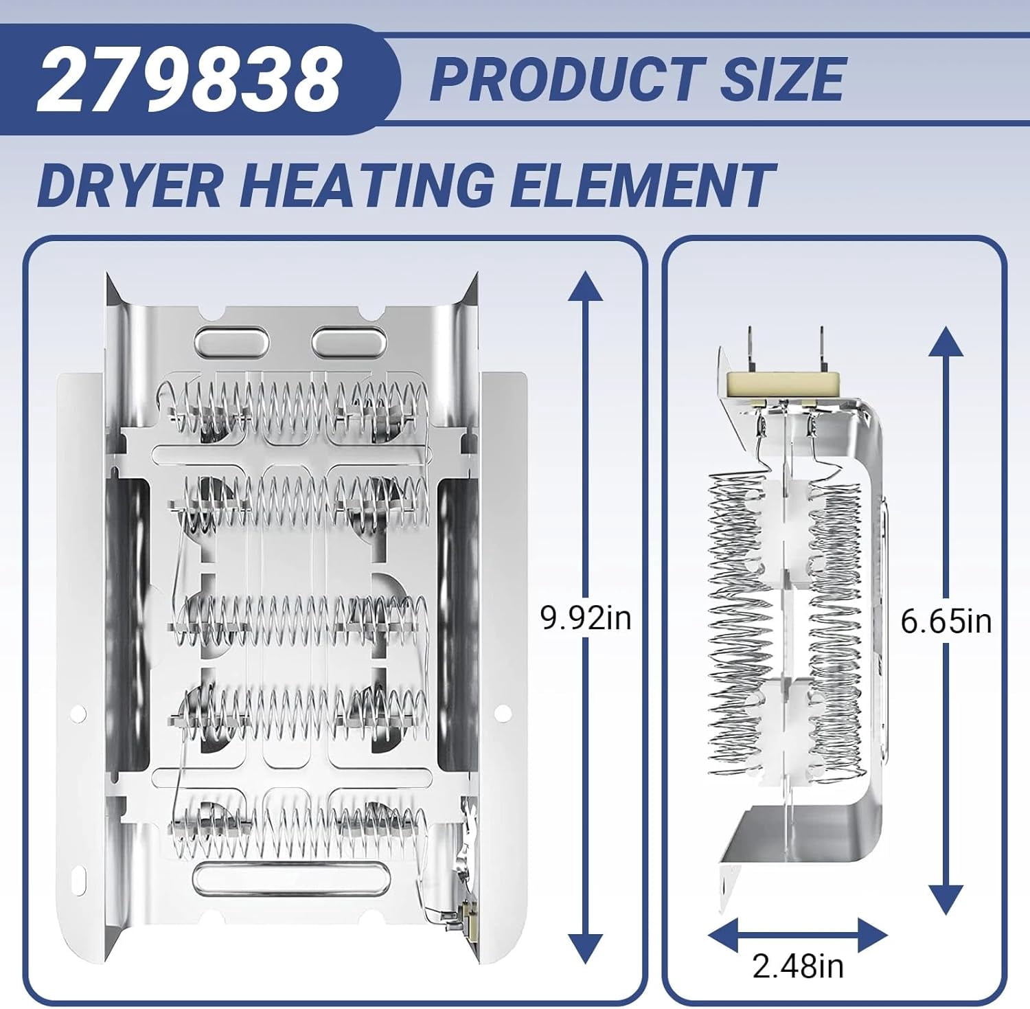 Aniceparthy 279838 W10724237 279816 Dryer Heating Element Assembly Replacement Part by AMI PARTS - WED4815EW1 NED4655EW1 Fit for Whirlpool Amana Dryer Heating Element