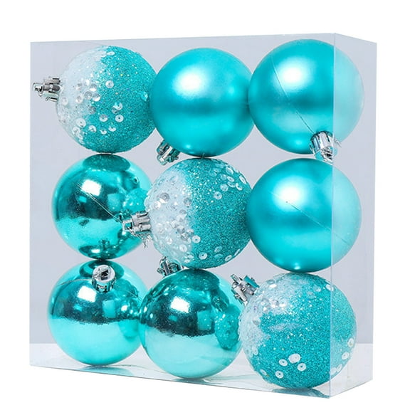 ESULOMP Christmas Balls Ornaments, 9Pcs Xmas Tree Decorations, 60mm/2.36" Shatterproof Christmas Tree Ornaments Hanging Ball for Holiday Wedding Party Decoration
