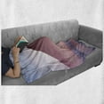 thumbnail image 6 of Mountain Soft Flannel Fleece Blanket, Abstract Illustration of Hill and Sandy Beach Ocean Scenery Nature Sky Summer Sea, Cozy Plush for Indoor and Outdoor Use, 50" x 60", Multicolor, by Ambesonne, 6 of 6