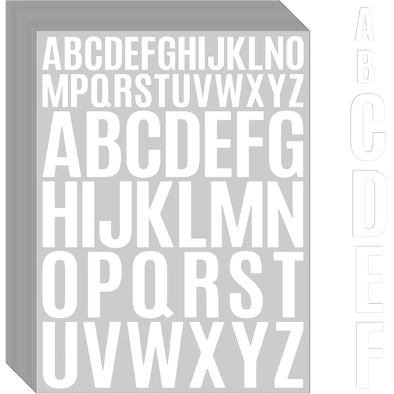 Letter Stickers 1560 Pieces 30 Sheets Stick on Vinyl Letters Capital Alphabet Sticker Letter for Craft Bulletin Boards Classroom Home Business Decor(White,1 Inch,2 Inch)