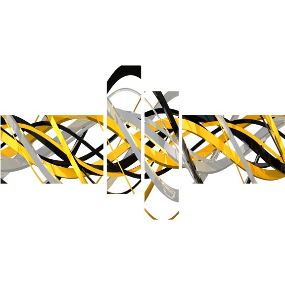 Design Art HelixExpression Abstract Art Canvas, 4 Panels, 60" x 32"