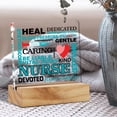 thumbnail image 5 of Inspirational Nurse Appreciation Gift for Birthday Retirement, RN Nurse Desk Decor Nursing Acrylic Desk Plaque Sign with Wood Stand Home Office Desk Sign Keepsake 4x4 Inch, 5 of 6