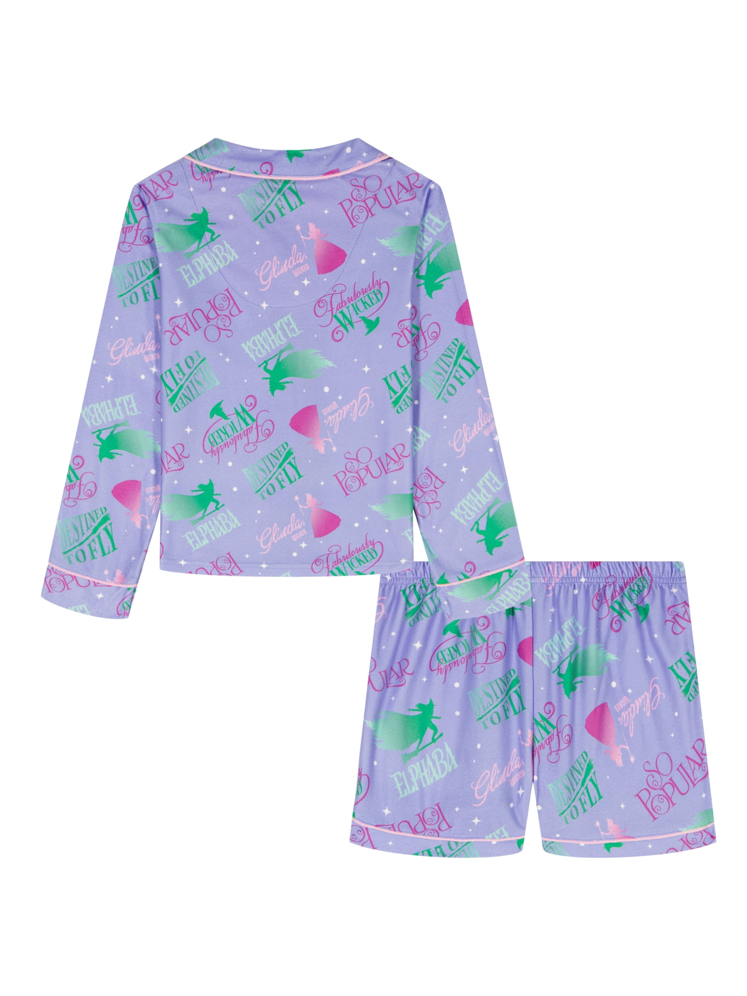 Wicked Girls Long Sleeve Coat and Shorts Pajama Set, 2-Piece, Sizes 4-16