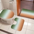 thumbnail image 5 of Gradient Sage Green Bathroom Rugs Set Modern Minimalist Green Orange Ocean Beach Non Slip Absorbent Soft Bath Mats 3 Piece Set with Bathroom Rug, U-Shaped Floor Mat, Toilet Seat Cover Large Size, 5 of 9