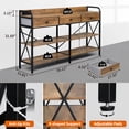 thumbnail image 6 of Zimtown Modern Console Table with Power Outlet, 55" Narrow Sofa Table Industrial Entryway Table with USB Ports, Behind Couch Table for Entryway, Hallway, Foyer, Living Room, Bedroom, Brown, 6 of 10