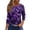 1# Dark Purple, variant on Halloween Costumes for Women 3/4 Sleeve Dressy Casual Tops Pumpkin Printed Halloween Decorations T Shirts Crewneck Summer Fall Fashion Blouse Dark Purple 3XL