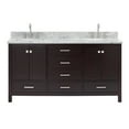thumbnail image 2 of Ariel Cambridge 67 Inch Double Rectangle Sink Vanity With Carrara White Marble Countertop With 0.75 Edge In Espresso, 2 of 10