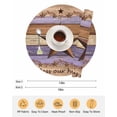 thumbnail image 6 of 13 Inch Round Placemats Set of 4, Western Texas Star Vintage Non Slip Heat Insulation PP Table Mats, Retro Farmhouse Purple Brown Wooden Washable Place Mats for Kitchen Dining Party Table Decor, 6 of 7