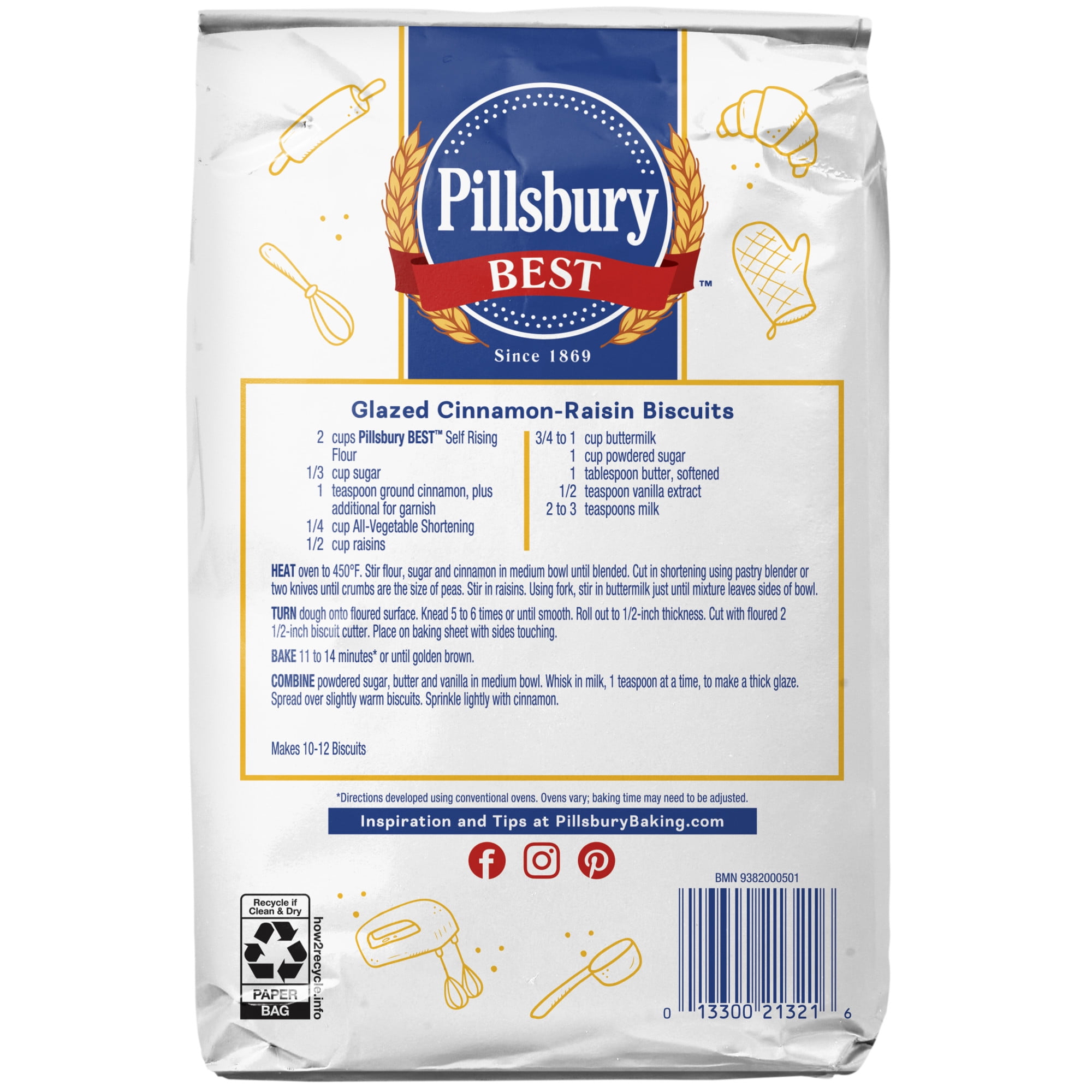 (8 pack) Pillsbury Best Self Rising Flour, 5 Lb Bag