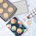 thumbnail image 5 of Yayeee Pot Holders Kitchen Heat Resistant with Pocket 7"x9.8" Cotton Oven Cooking Hot Pads, Blue Cubes, 5 of 7