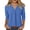 Tops-A473Blue, variant on Blouses for Women Dressy Casual Solid Regular Fit V-Neck Work Tops 3/4 Sleeve Tops Pleated Pintuck Detail Business Office Professional Wear