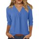 thumbnail image 3 of TaTaai Women's Summer Solid Linen Cotton Blouse, V Neck Long Sleeve Open Front Cardigan, Casual Daily Street Wear Gift, 3 of 7