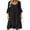 Black, variant on Levmjia Women's Summer Dress Short Sleeve V Neck Tiered Ruffle Midi Dress Solid Color Loose Fit Casual Beach Dress with Pockets for Women