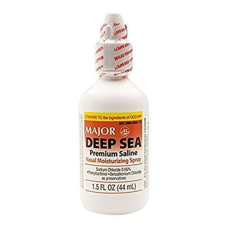 Major Pharmaceuticals Deep Sea Saline Generic for Ocean Nasal Moisturizing Spray, 1.5 (Best Nasal Spray For Polyps)