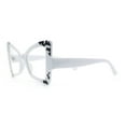 thumbnail image 6 of Womens Thick Plastic Oversized Cat Eye Butterfly Fashion Sunglasses White - Clear, 6 of 8