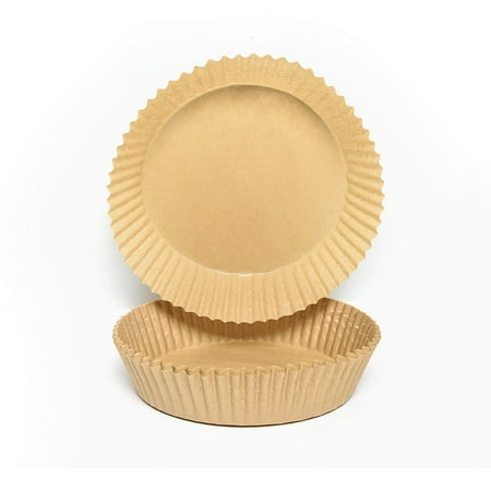 New for summer! Cumka 100 PCS Air Fryer Disposable Paper Liner, Round Air Fryer Parchment Paper, Non-Stick Baking Paper for Baking Roasting Microwave(6.3 In)