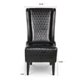 thumbnail image 4 of High Back Dining Chair, 23inch Wide PU Leather Upholstered Wingback Side Chair, Modern Accent Chair with Arms and Solid Wood Legs for Kitchen, Dining Room and Living Room, Black, 4 of 7