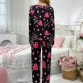 thumbnail image 4 of SJLDQY Valentines Women's Pajamas Set 2 Peice Pjs Set for Women Valentine's Day Love Heart Graphic Long Sleeve Pajama Tops Pants Soft Comfy Homewear Sleepwear Outfits, 4 of 8